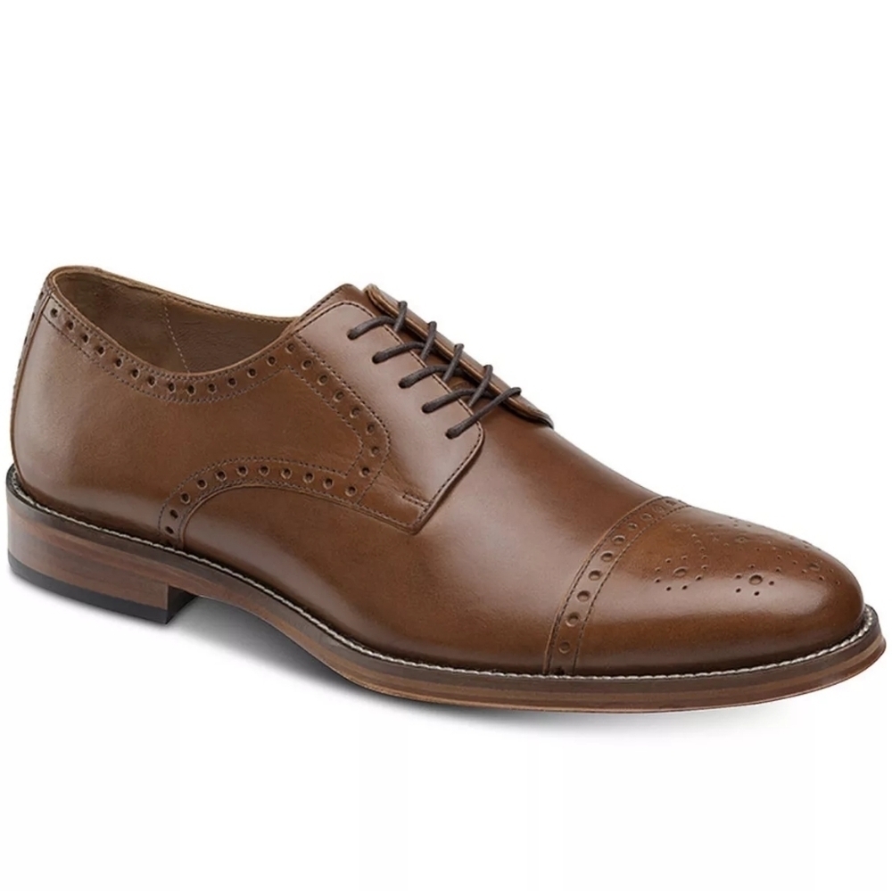 Johnston & Murphy Men's Dempsey Cap Toe sz 12 brown oxfords